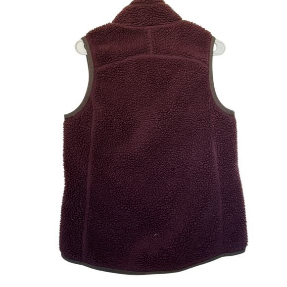LL Bean Women’s Mountain Pile High Fleece Vest Size Medium Maroon - Picture 5 of 6
